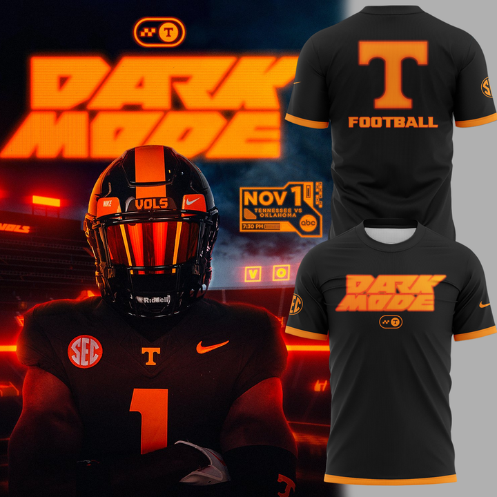 New Arrival Tennessee Football T-Shirt Dark Mode Collection - Vols Dark Mode Merch - "T Back" Black Edition