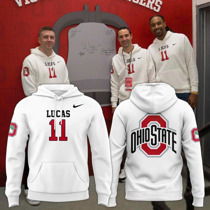 Star Wear - Jerry Lucas Honoring Hoodie - Ohio State Buckeyes White Hoodie Lucas 11
