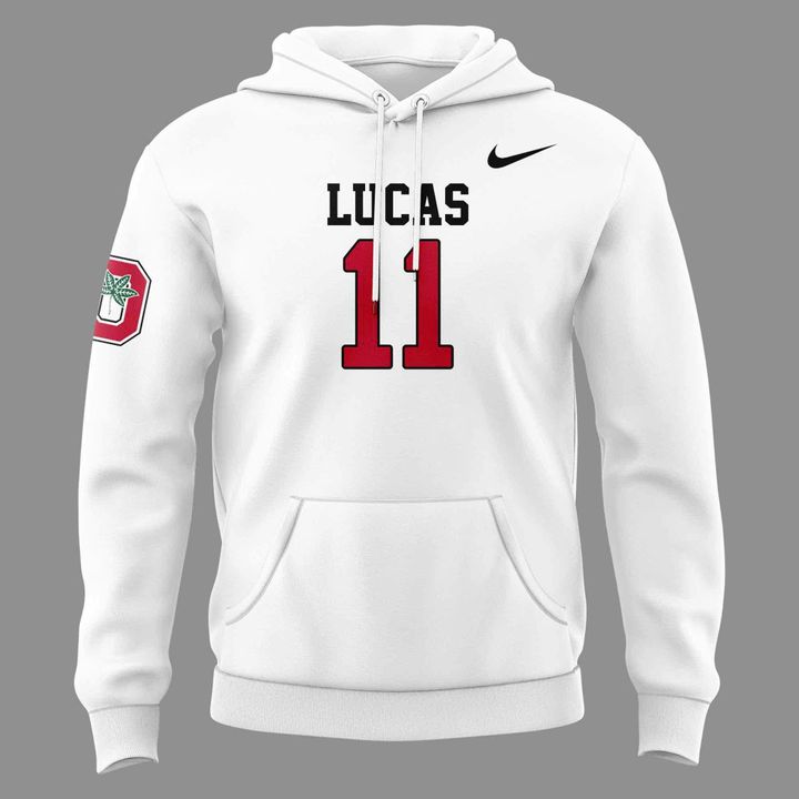 Star Wear - Jerry Lucas Honoring Hoodie - Ohio State Buckeyes White Hoodie Lucas 11
