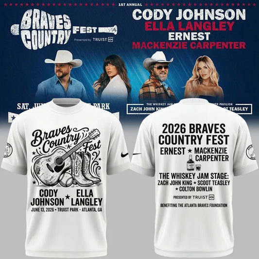 Specical New Braves Country Fest White Tshirt 2026