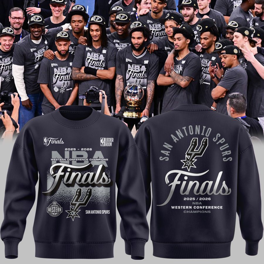 2026 Go Spurs Go - 𝐖𝐄𝐒𝐓𝐄𝐑𝐍 𝐂𝐎𝐍𝐅𝐄𝐑𝐄𝐍𝐂𝐄 𝐂𝐇𝐀𝐌𝐏𝐈𝐎𝐍𝐒 🏆 FINALS BOUND 2026 - San Antonio Spurs Sweatshirt
