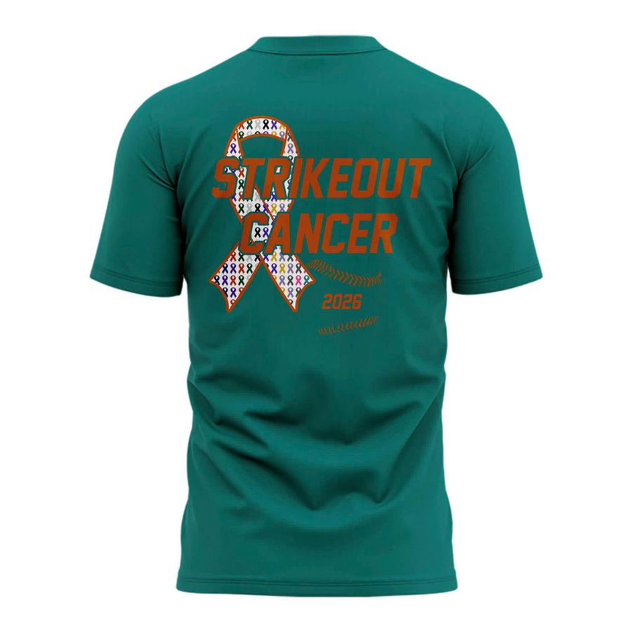 Special 2026 Strikeout Cancer Texas Softball T-Shirt