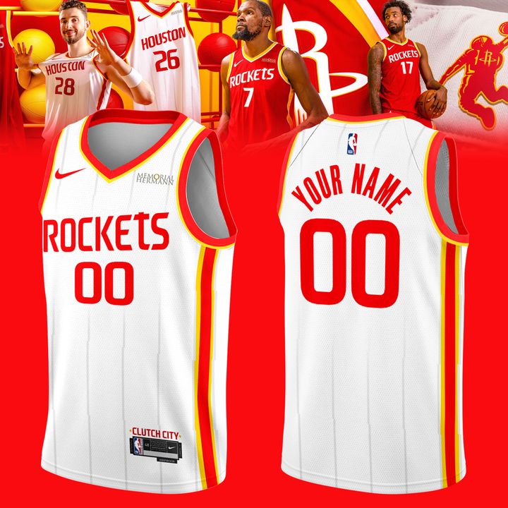 Houston Rockets Nike Clutch City Jersey - White - Unisex