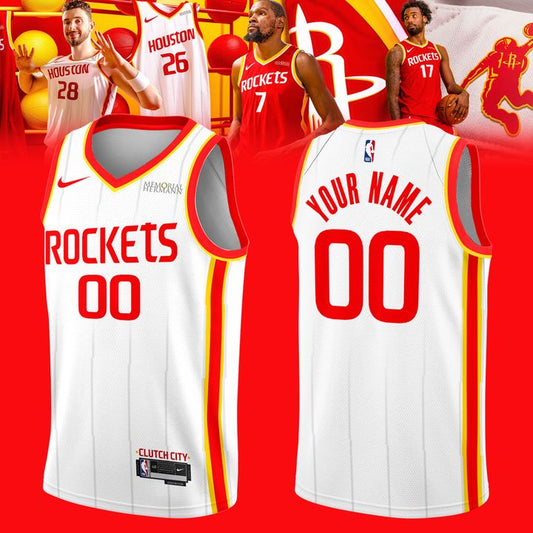 Houston Rockets Nike Clutch City Jersey - White - Unisex