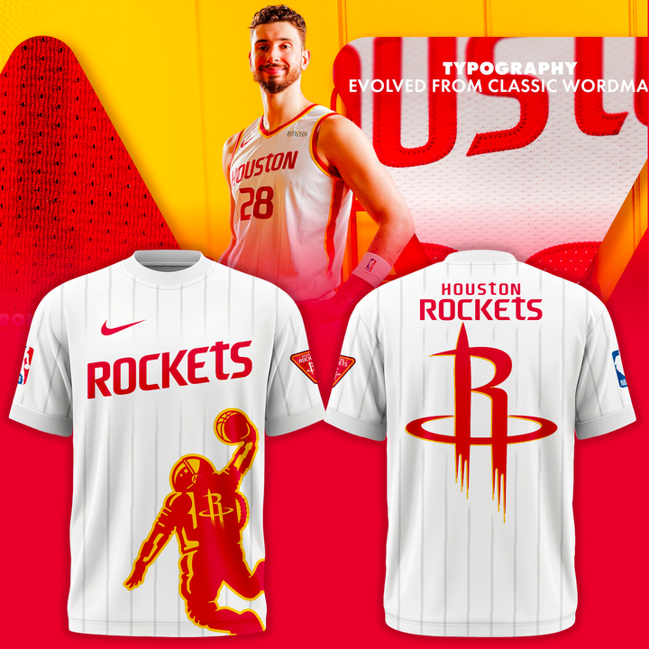 Houston Rockets NBA 2026 New Logo T-Shirt - White