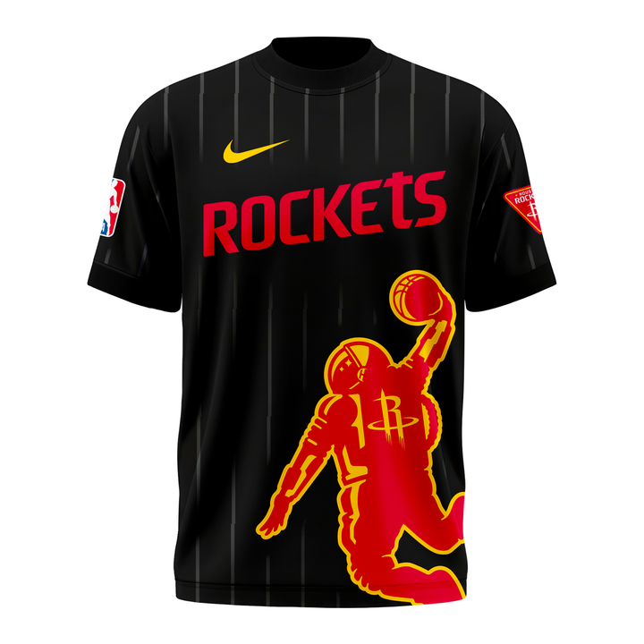 Houston Rockets NBA 2026 New Logo T-Shirt - Black