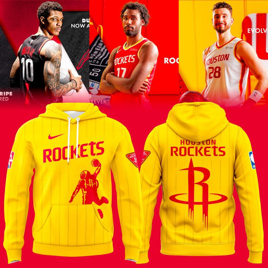 Houston Rockets NBA 2026 New Logo Hoodie - Yellow