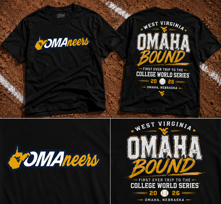 11.West Virginia Mountaineers 2026 NCAA Baseball Men's College World Series Omaneers T-Shirt
