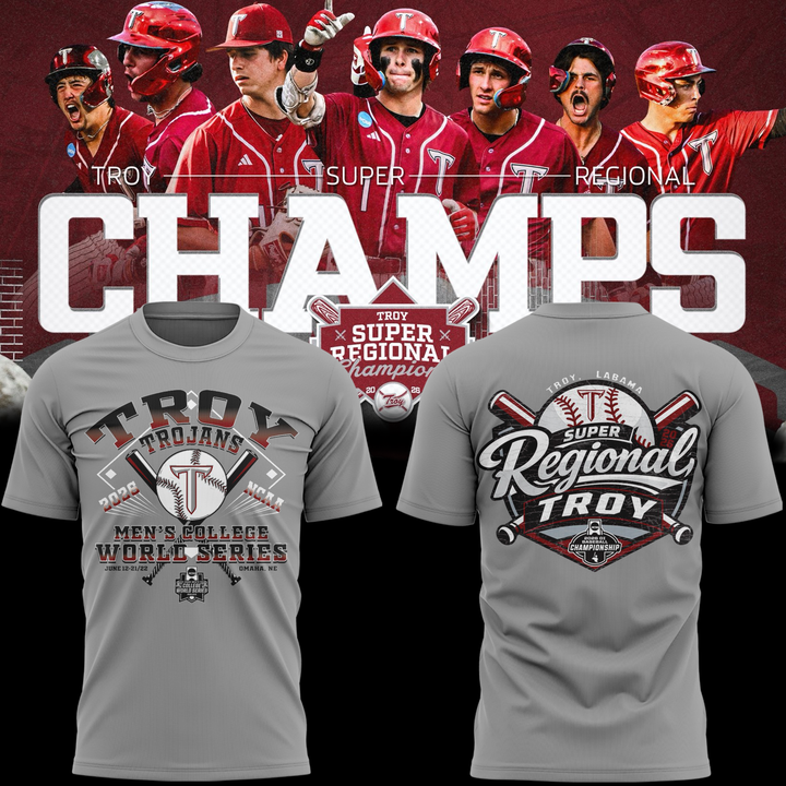 Troy Trojans Baseball - TROY TO OMAHA T-Shirt
