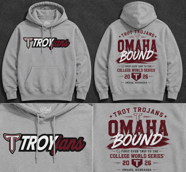 Hoodie Special Edition Troy Trojans Baseball Men’s College World Series 2026 - TROY TO OMAHA Hoodie