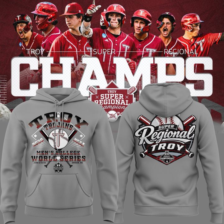 Exclusive Edition Hoodie Troy Trojans Baseball Men’s College World Series 2026 - TROY TO OMAHA Hoodie