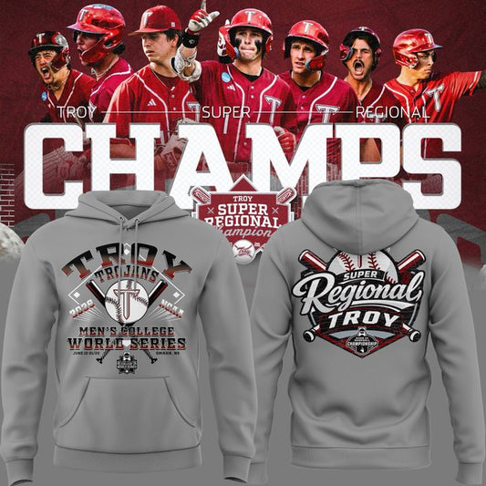 Exclusive Edition Hoodie Troy Trojans Baseball Men’s College World Series 2026 - TROY TO OMAHA Hoodie