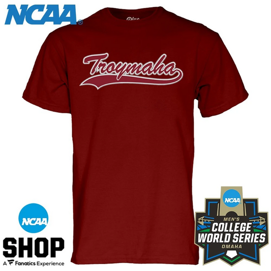 Special Edition Tshirt Troy Trojans Baseball Men’s College World Series 2026 - TROY TO OMAHA T-Shirt