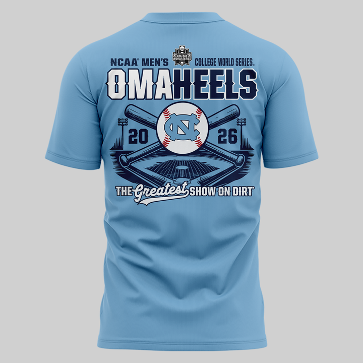 01.North Carolina Tar Heels  2026 Baseball College World Series Omaheels T-shirt