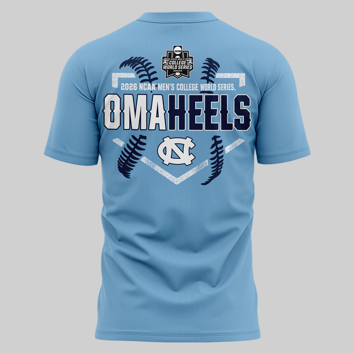 02.North Carolina Tar Heels  2026 Baseball College World Series Omaheels T-shirt