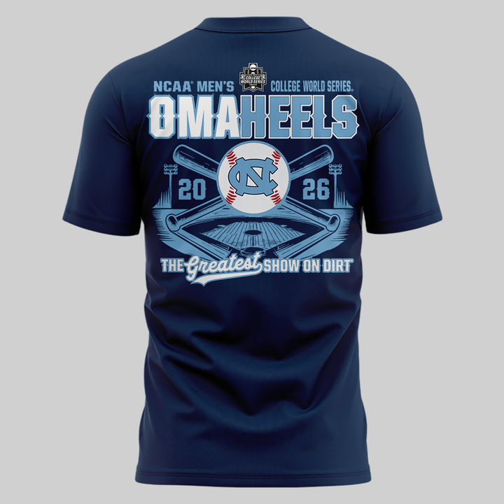 04.North Carolina Tar Heels  2026 Baseball College World Series Omaheels T-shirt