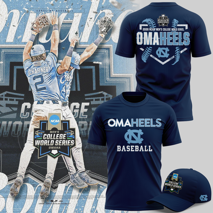 05.North Carolina Tar Heels  2026 Baseball College World Series Omaheels T-shirt