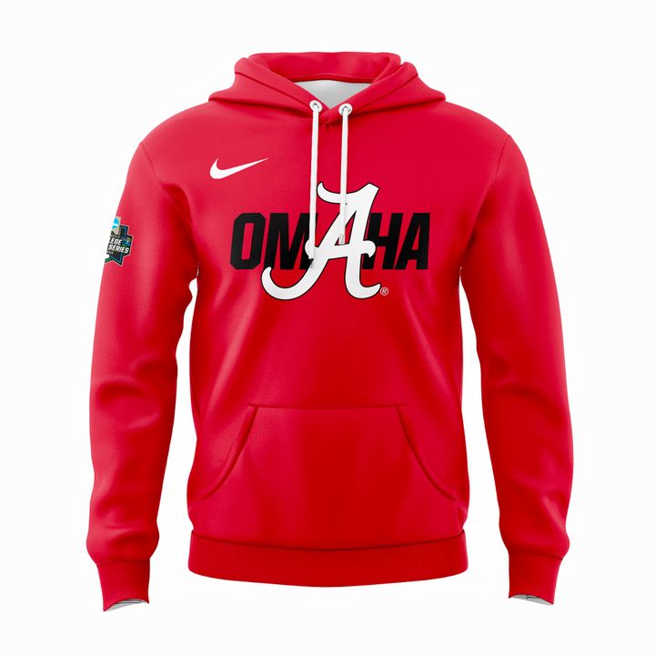 Alabama Baseball "Omaha" 2026 Men's College World Series Hoodie - Red v2