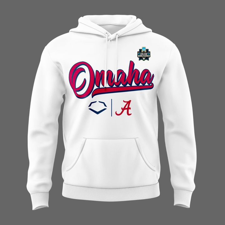 Alabama Baseball Omaha Bound 2026 Hoodie - White