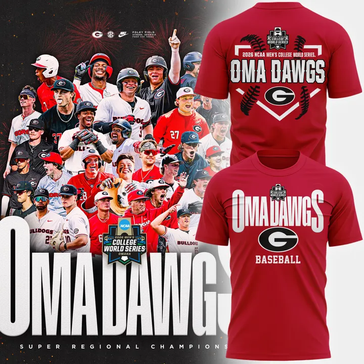 Georgia Bulldogs 2026 Baseball College World Series OmaDawgs Tshirt