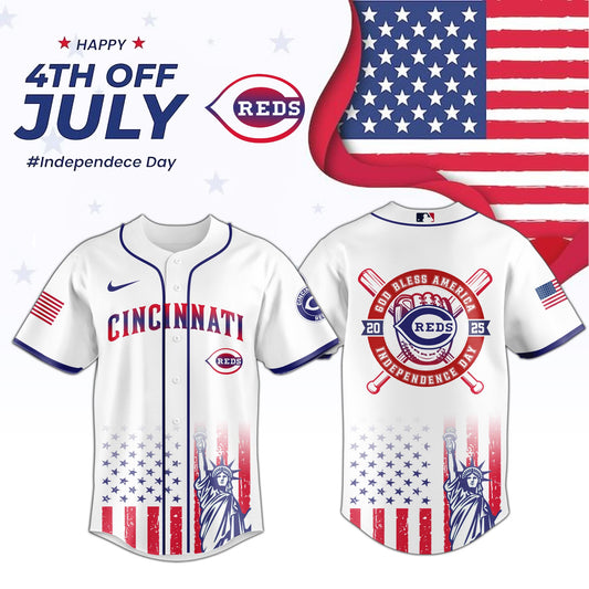 Cincinnati Reds Special Jersey For Independence Day - Celebrates 4th Of July Baseball Jersey