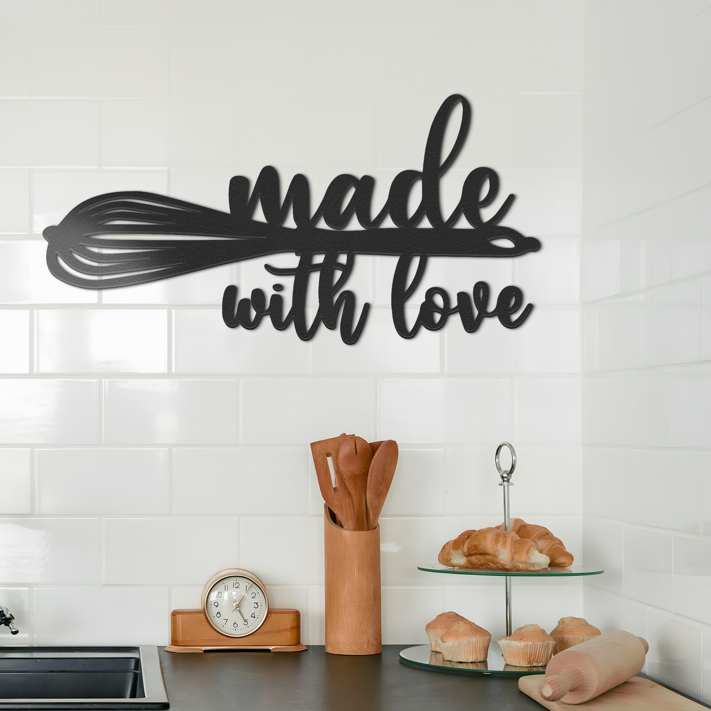 Kitchen Made With Love Metal Wall Art