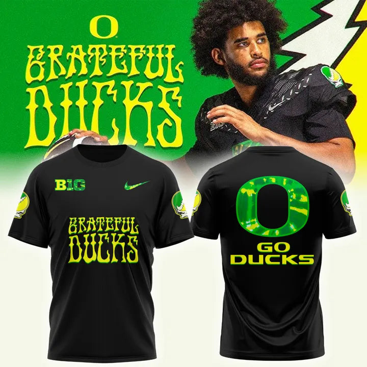 Oregon Ducks Football 2025 Grateful Ducks Tie-Dye T-Shirt