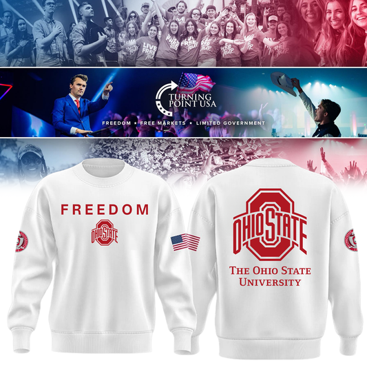 Ohio State Buckeyes x Turning Point USA Sweatshirt - Buckeyes Freedom Shirt Exclusive Design & 100% Cotton Fabric