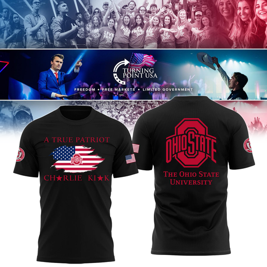 Ohio State Buckeyes x Turning Point USA T-Shirt - Buckeyes Freedom Shirt Exclusive Design & 100% Cotton Fabric