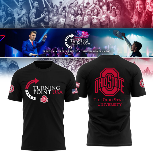 Ohio State Buckeyes x Turning Point USA T-Shirt - Buckeyes Freedom Shirt Exclusive Design & 100% Cotton Fabric