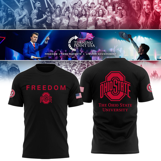 Ohio State Buckeyes x Turning Point USA T-Shirt - Buckeyes Freedom Shirt Exclusive Design & 100% Cotton Fabric