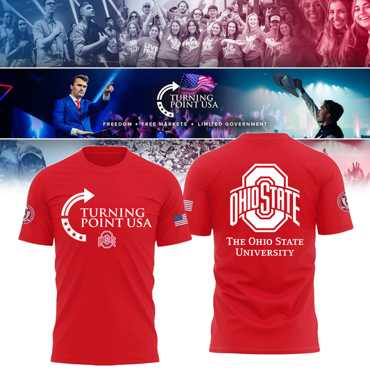 Ohio State Buckeyes x Turning Point USA T-Shirt - Buckeyes Freedom Shirt Exclusive Design & 100% Cotton Fabric