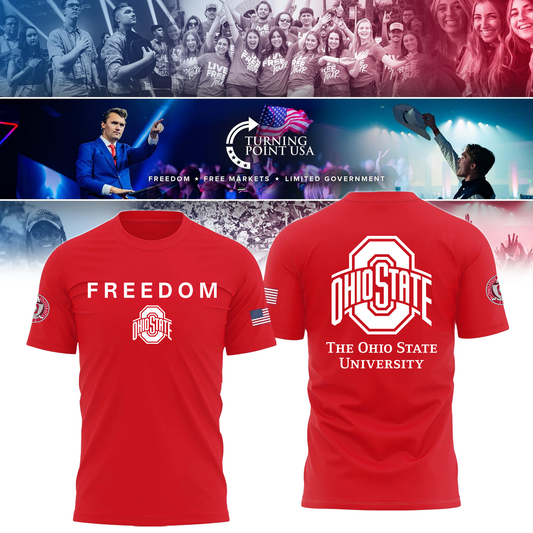 Ohio State Buckeyes x Turning Point USA T-Shirt - Buckeyes Freedom Shirt Exclusive Design & 100% Cotton Fabric