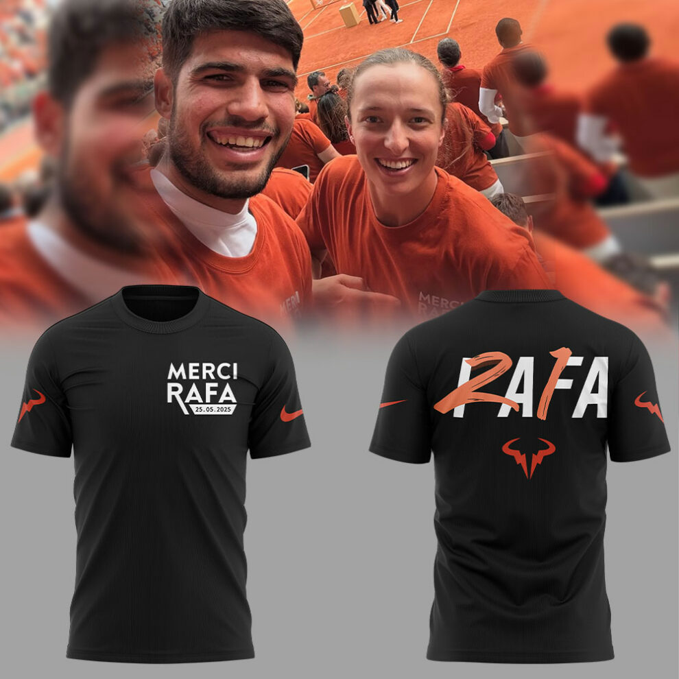 Exclusive Version Rafael Nadal Black T-Shirt - Merci Rafa Shirt