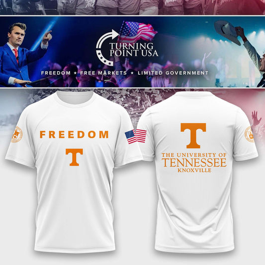 University of Tennessee, Knoxville x Turning Point USA T-Shirt - Tennessee Vols Freedom Shirt Exclusive Design & 100% Cotton Fabric