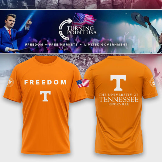 University of Tennessee, Knoxville x Turning Point USA T-Shirt - Tennessee Vols Freedom Shirt Exclusive Design & 100% Cotton Fabric
