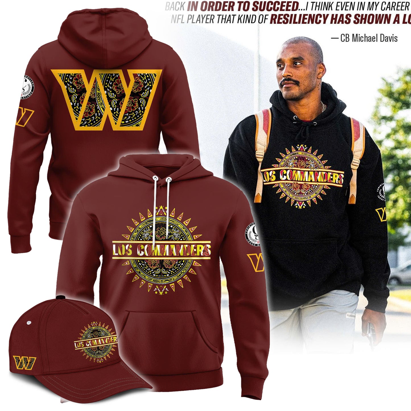 Washington Commanders Hoodie, Washington Commanders Mexican heritage Combo Hoodie | Cap | Jogger