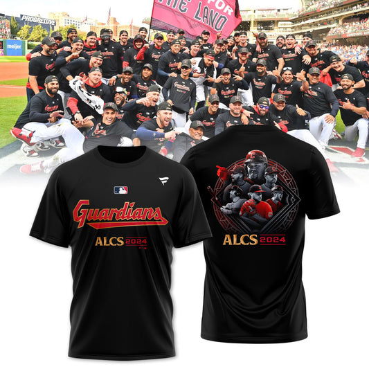 Cleveland Guardians TShirt, Cleveland Guardians Fanatics Black 2024 American League Division Series Champions Tee