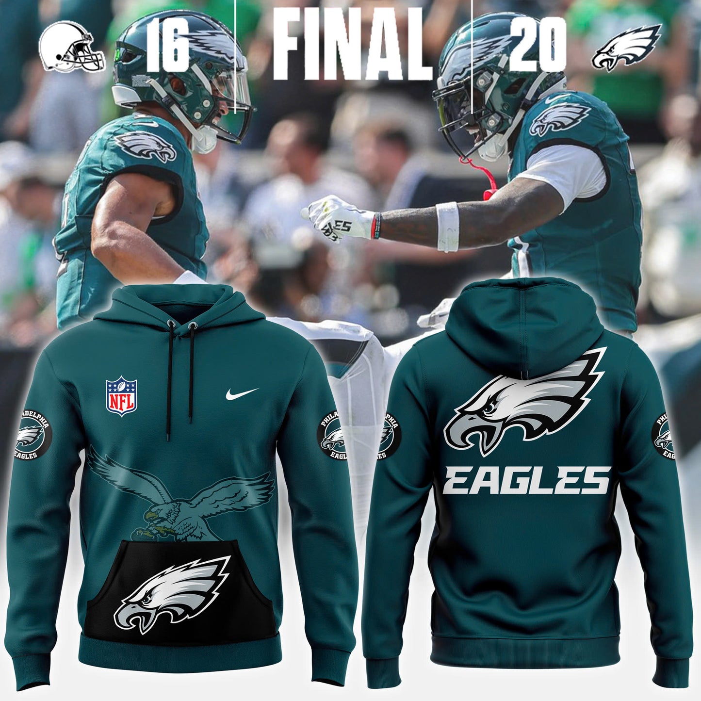 Premium Philadelphia Eagles Gear -Midnight Green/Black Philadelphia Eagles 2024/25 Hoodie PE09