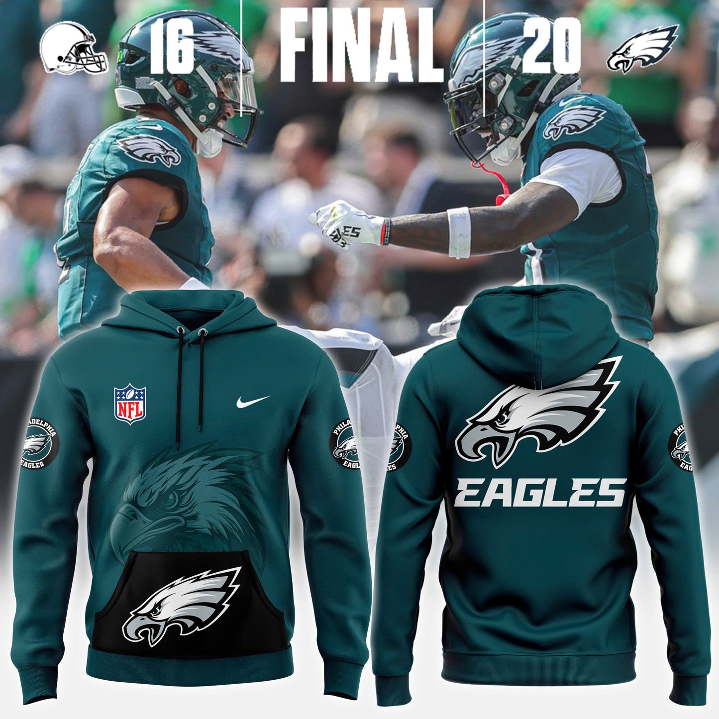 Premium Philadelphia Eagles Gear -Midnight Green/Black Philadelphia Eagles 2024/25 Hoodie PE08