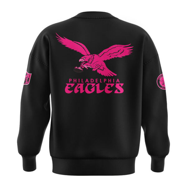 Premium Philadelphia Eagles Gear - Black Philadelphia Eagles 2024 Crucial Catch Club Pullover Sweatshirt PE01