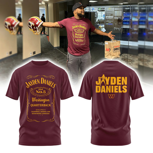 Washington Commanders Premium T-Shirt For Fan - Washington Commanders Jayden Daniels Combo Tshirt | Jogger | Cap - Best Christmas Gift Idea