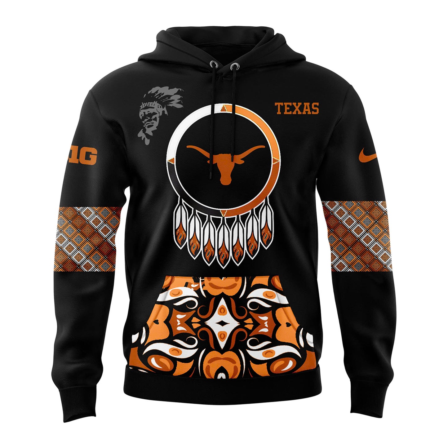 Texas Longhorns Premium Shirt For Fan - Texas Longhorns 2024 Native American Heritage Month Premium Limited Pullover Hoodie V2 - Unique Gift For Texas Longhorns Fan