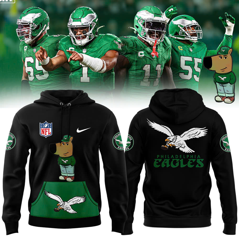 Premium Philadelphia Eagles Gear - Philadelphia Eagles x Chill Guy 2024 Hoodie PE05