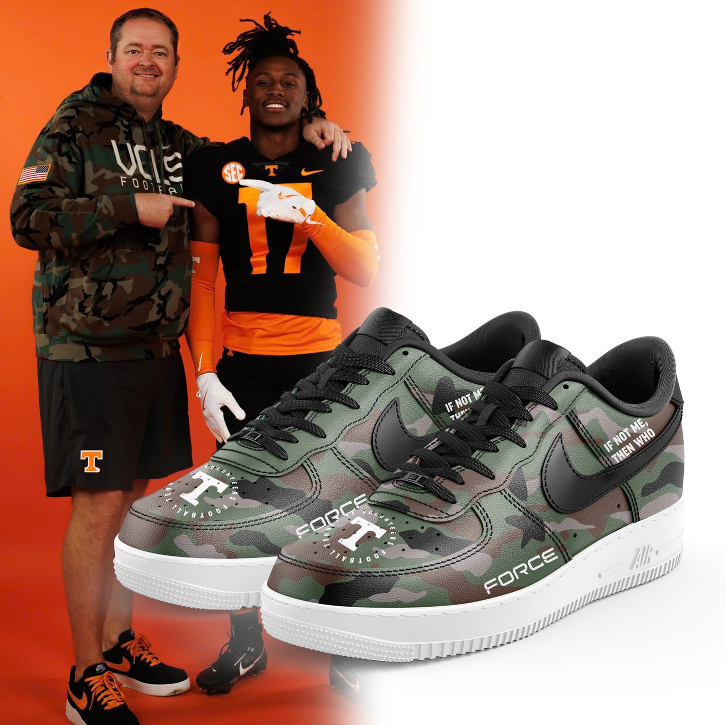 Tennessee Volunteers Premium Sneaker For Fan - Limited Edition AF1 Shoes Tennessee Volunteers Football 2024 Military Appreciation Sneaker