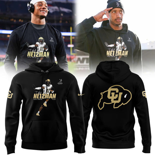 High-End Colorado Buffaloes Merch For Fan - Colorado Buffaloes 2024 Travis Hunter He12man Premium Limited Pullover Hoodie - Colorado Buffaloes Gear CB02