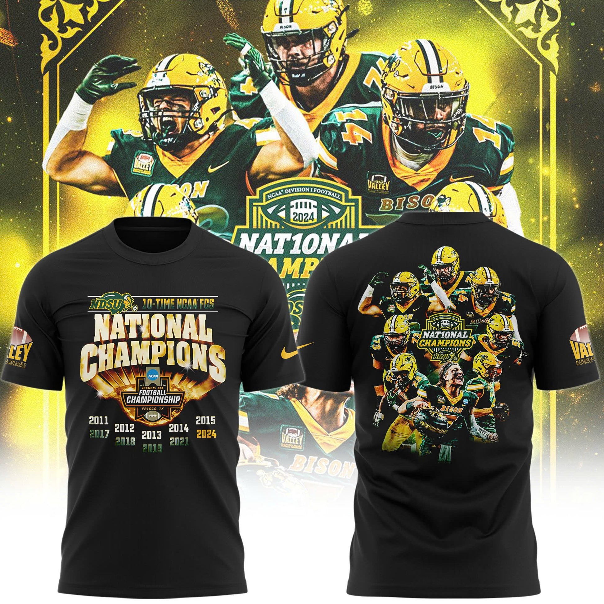 2025 North Dakota State Bison Football T-Shirt Champions 2025