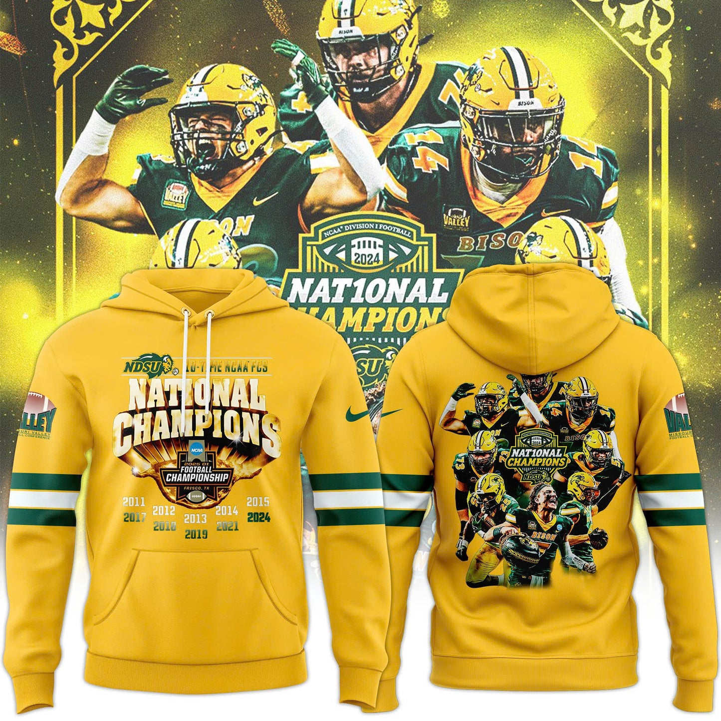 Limited Edition Hoodie North Dakota State Bison Football Champions 2025