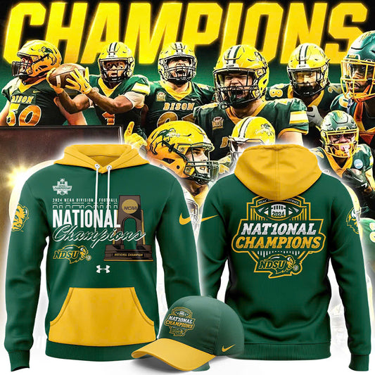 North Dakota State Bison football 2024 FCS National Champions Hoodie