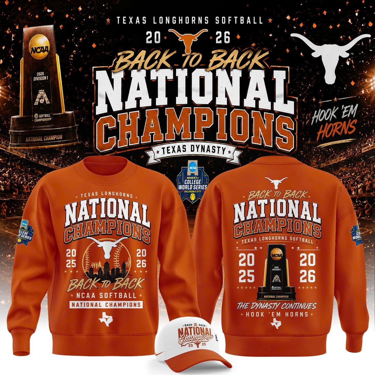 .2026 WCWS Back-To-Back National Champions Sweater